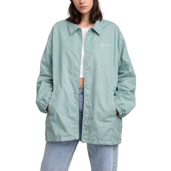Carhartt WIP Script Coach Jacket Soft Aloe Green - Picture 1 of 14